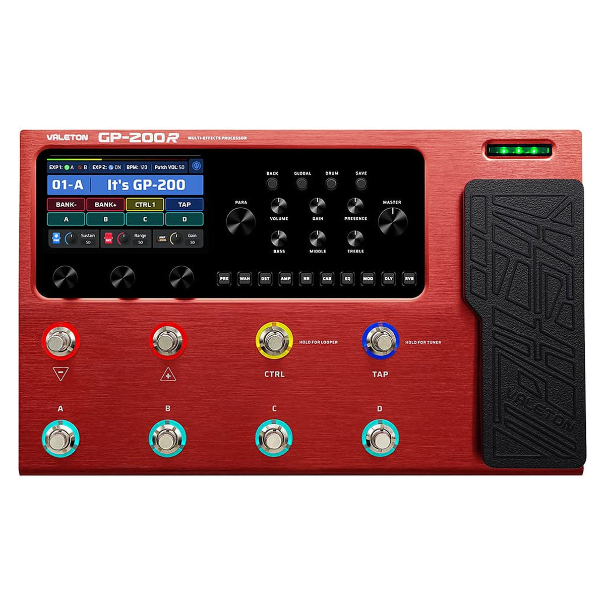 Valeton GP-200R Pedalera multiefectos (edición roja)