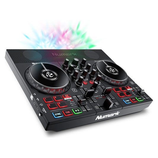 Numark Controlador DJ con parlantes integrados y luces LED